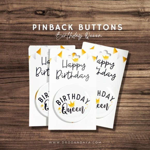 Happy Birthday Pinback Button Large 2.25", Pinback Button for Birthday Queens - Picture 1 of 3